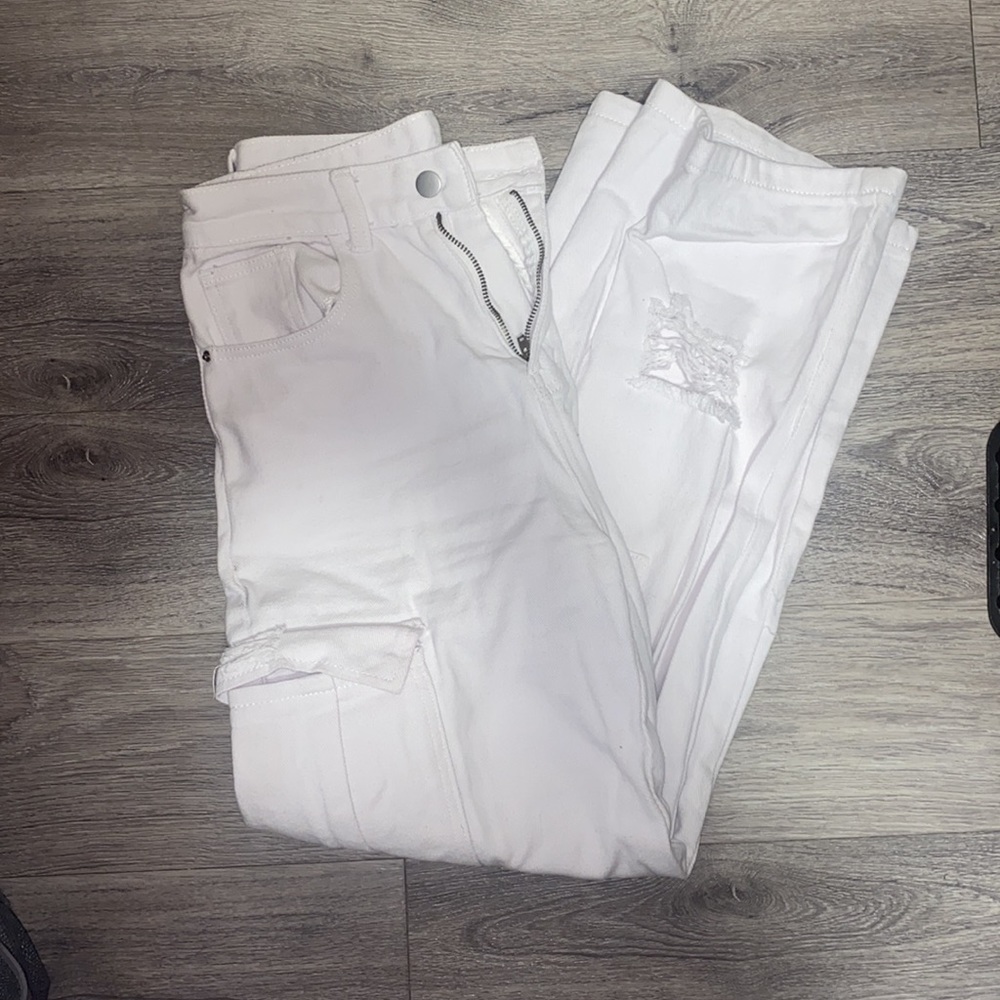 Small, White, Shein cargo pants